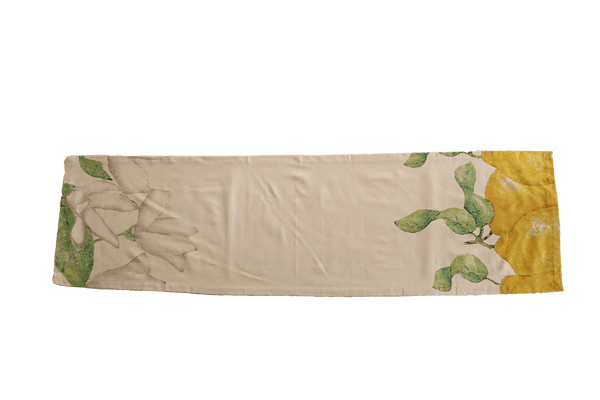 Italiving Tischläufer Tischläufer 170x50 creme mit Zitronendruck - 100% BW