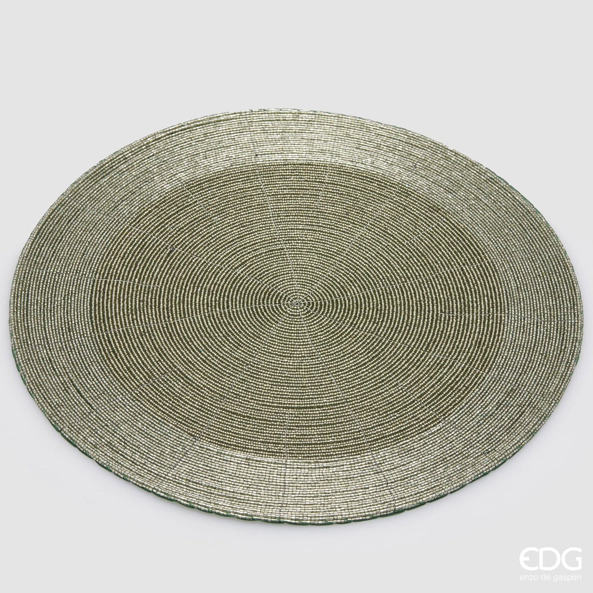 Italiving Tischsets Grün Platzset zweifarbig aus kleinen Rundperlen, Ø 36 cm cm in 4 Farben