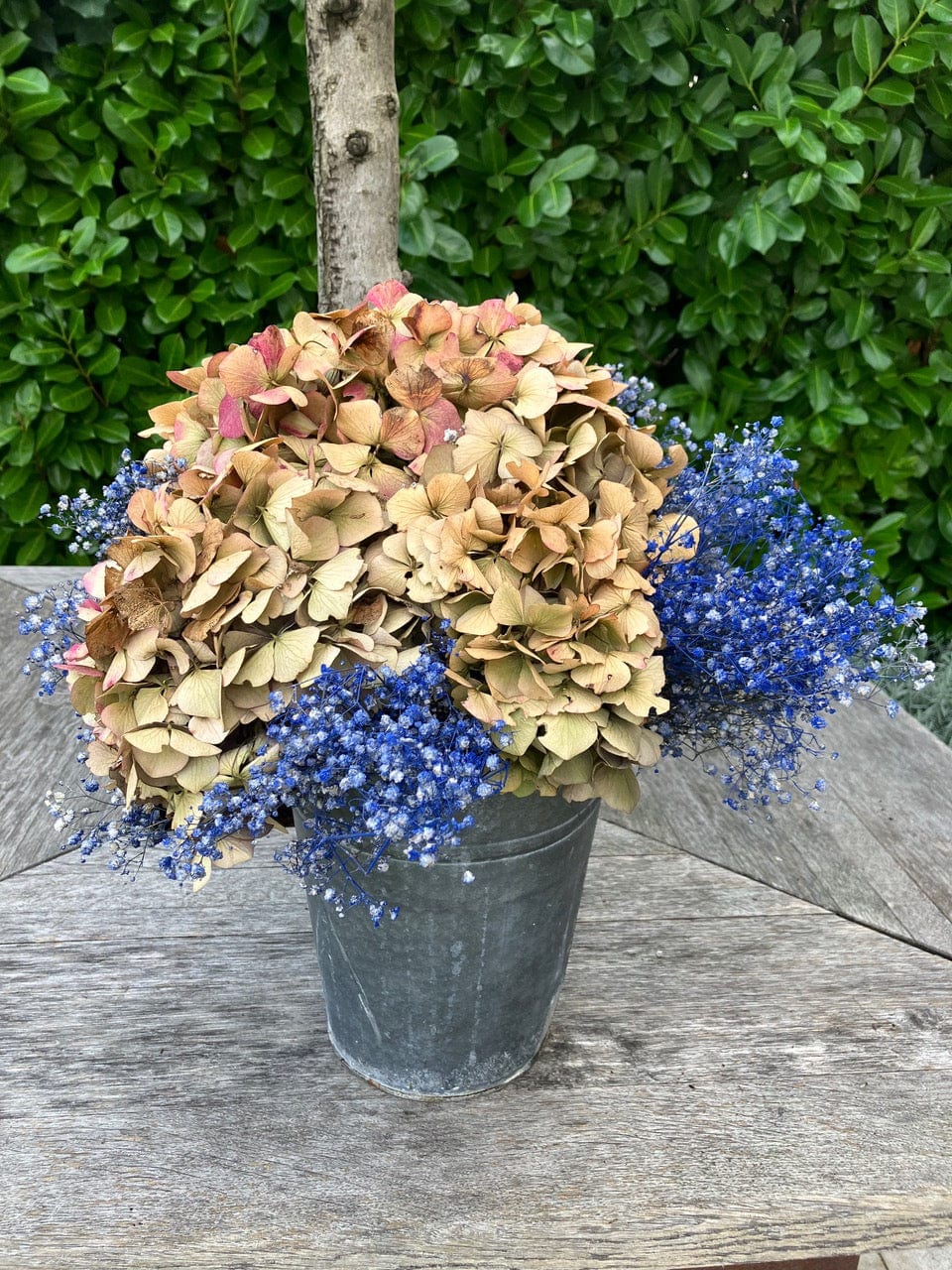 Italiving Übertöpfe Pflanzkübel - Metall Eimer grau Höhe 35 cm frostsicher für Deko