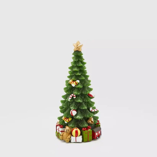 Italiving Weihnachtskerze Große Tannenbaumkerze mit Weihnachtsgeschenken H 22 cm