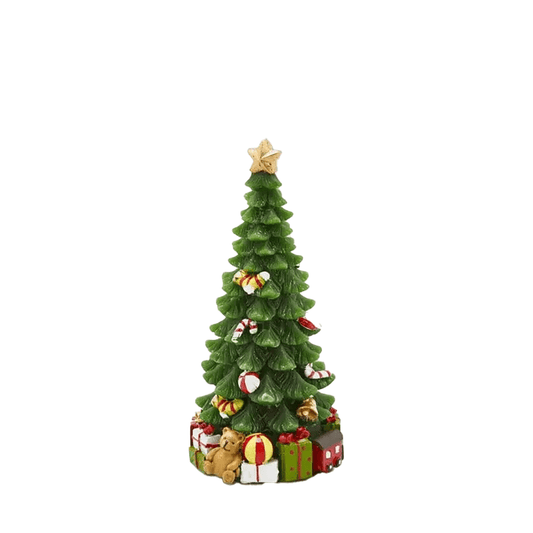 Italiving Weihnachtskerze Große Tannenbaumkerze mit Weihnachtsgeschenken H 22 cm