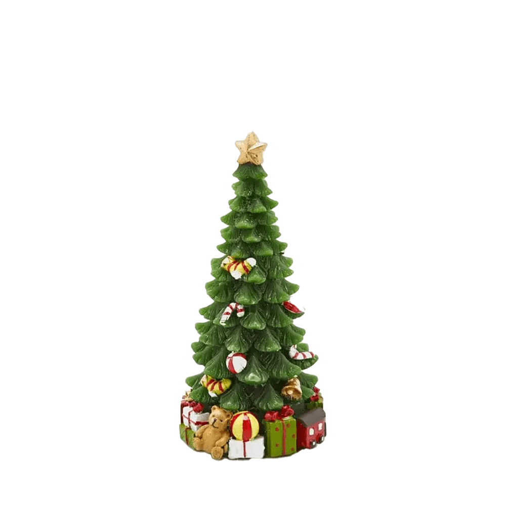 Italiving Weihnachtskerze Große Tannenbaumkerze mit Weihnachtsgeschenken H 22 cm