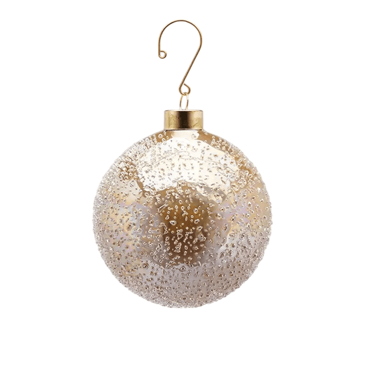 Italiving Weihnachtskugeln Designerkugel gold mit Struktur - Weihnachtsdekoration - Glas Ø 10 cm