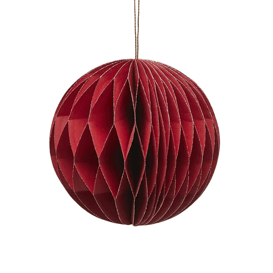 Italiving Weihnachtskugeln Weihnachtskugel aus rotem Papier gefaltet - Origami - Ø 10 cm