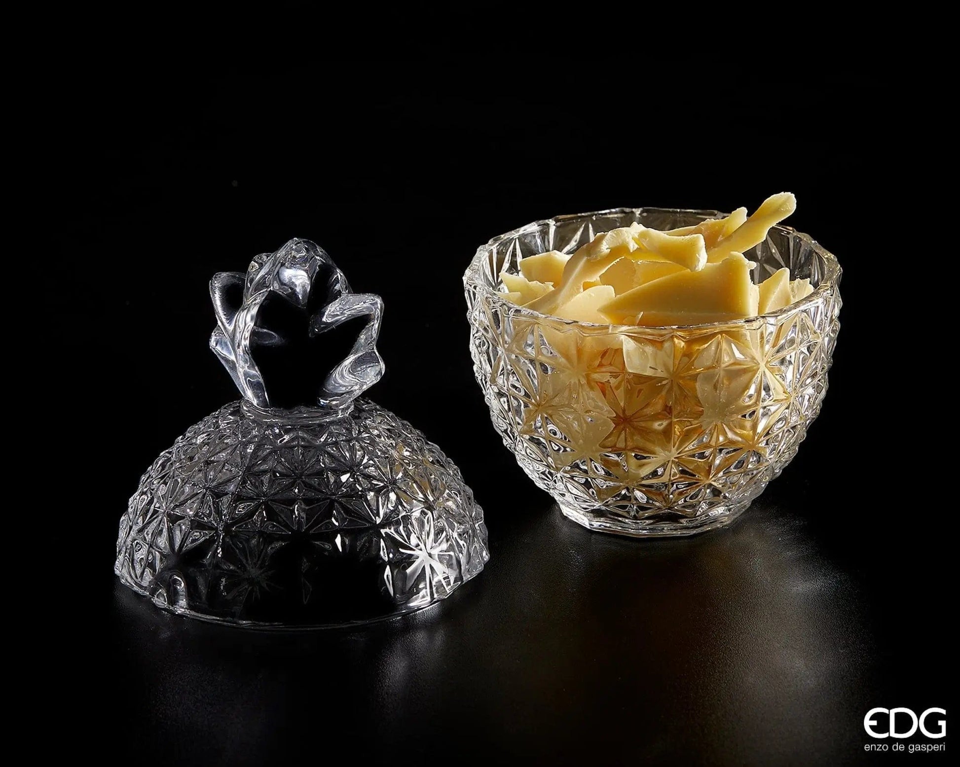 Italiving Bonbonniere Ananas Bonbonniere mit Deckel - Kristallglas Höhe 14 cm Ø 11 cm