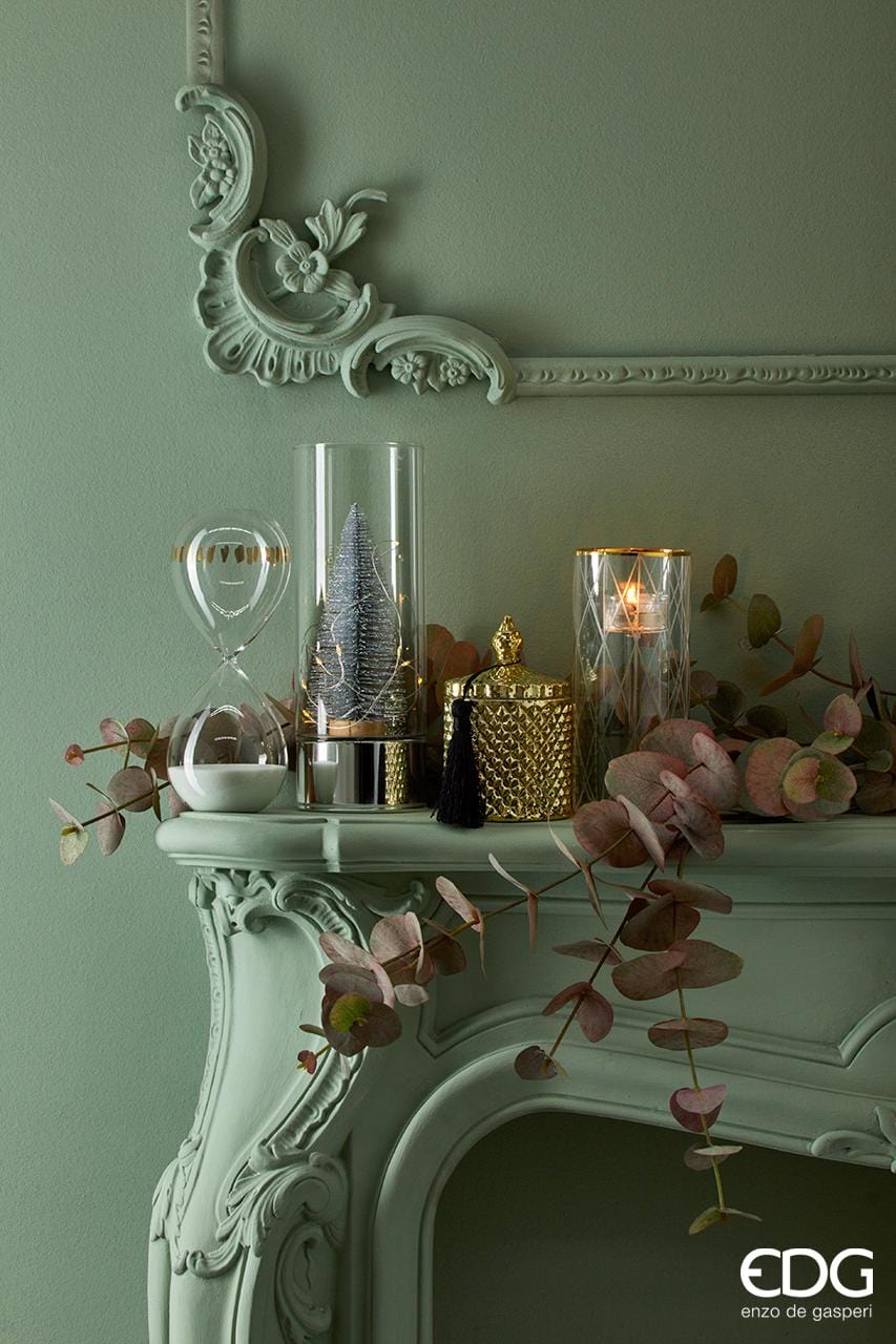 Italiving Duftkerze Duftkerze als Dekoelement - Zierglas mit Deckel H 14 cm Ø 8cm 4 Duftnoten