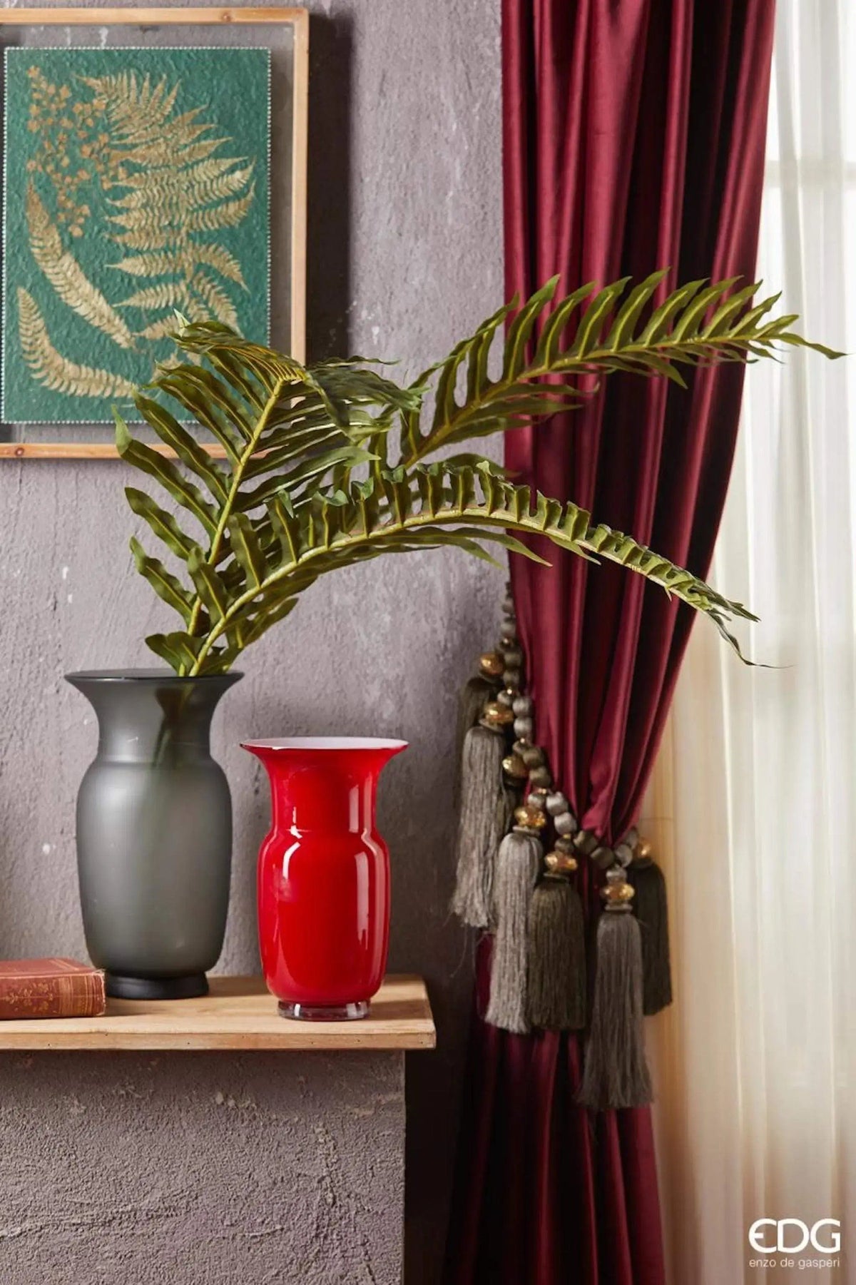 Italiving Glasvase Blumenvase im Stil von Murano Höhe 26 cm Ø 16,5 cm