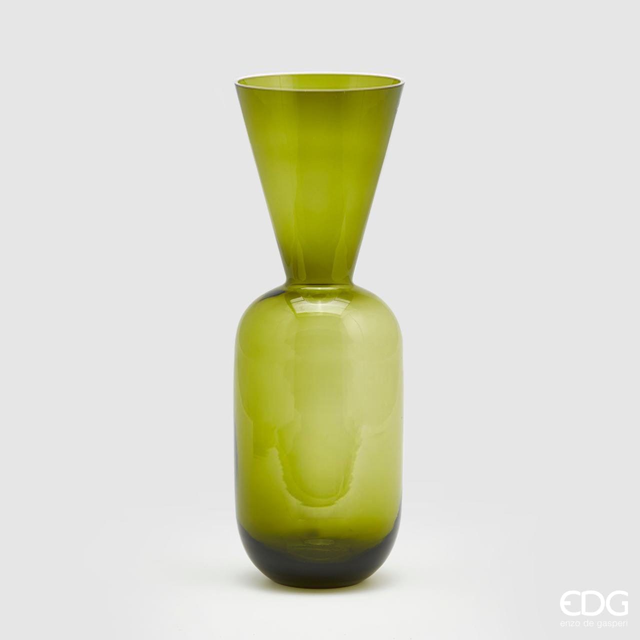 Italiving Glasvase Grün Designervase aus farbigem Glas Höhe 50 cm Ø 17 cm - 3 Farbvarianten