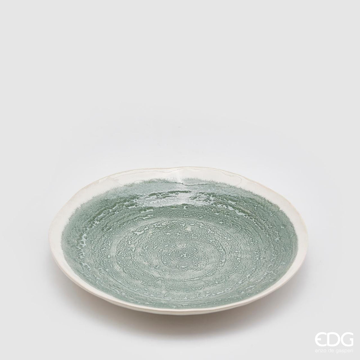 Italiving Keramikteller Dessertteller handbemalt - Keramik in Naturfarben lackiert Ø 22 cm