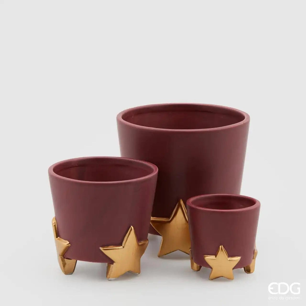 Italiving Keramikübertöpfe 3er-Set Übertöpfe Weihnachtsstern - Keramik 3 Größen und 2 Farben