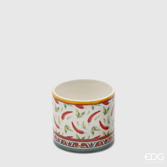 Italiving Keramikvase Bemalter Übertopf für Tischdekoration - 2 Designs - Höhe 14 cm Ø 15 cm