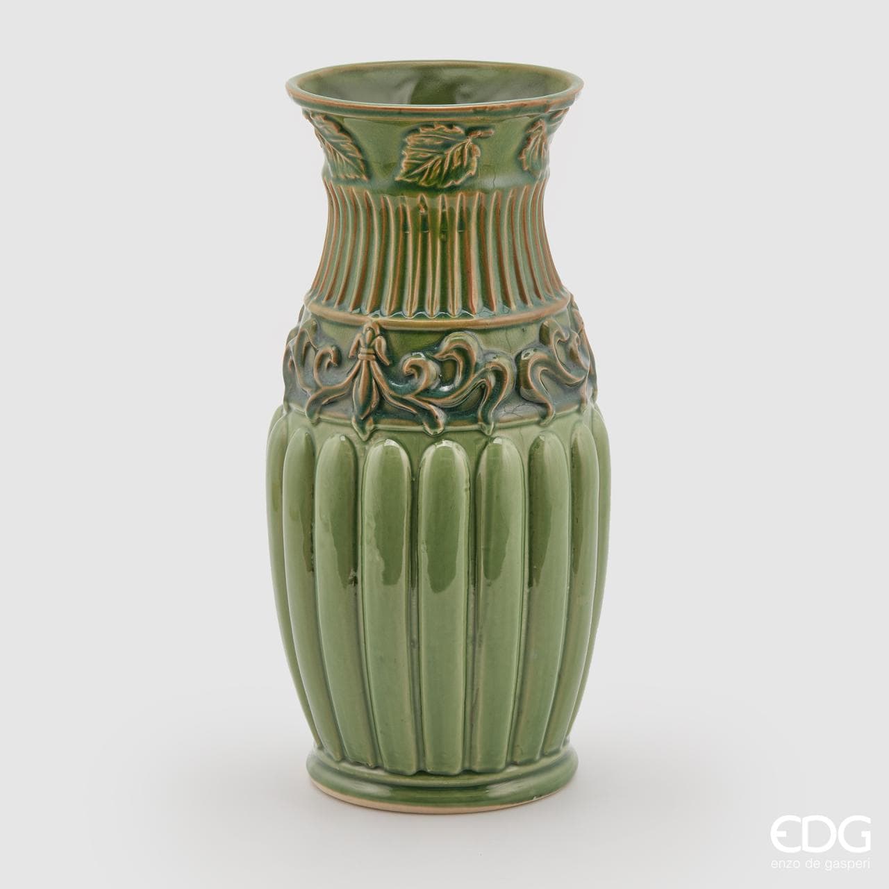 Italiving Keramikvase Mediterrane Vase - Handarbeit antikes Design H 35,5 cm Ø 17,5 cm
