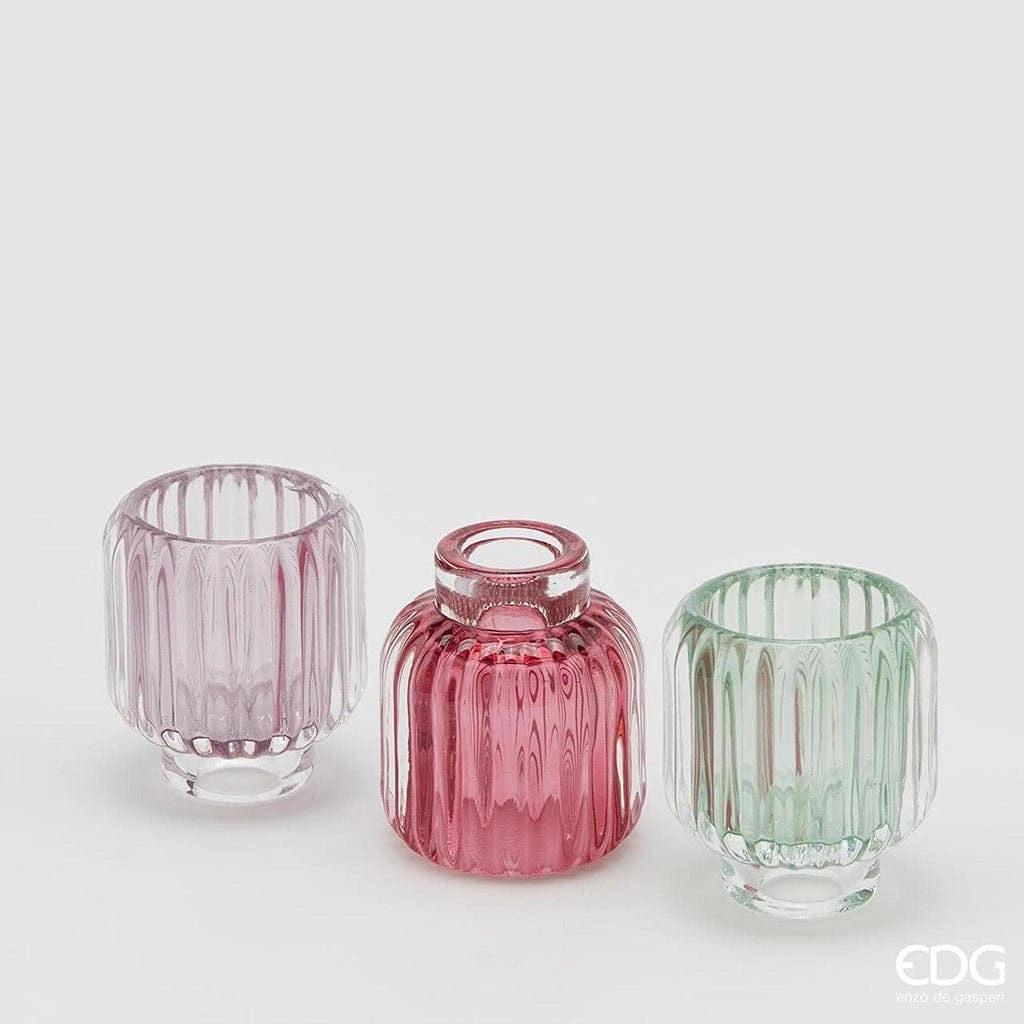 Italiving Kerzenglas 3er-Set Kerzengläser für Kerzen und Teelichter in 2 Farbkombinationen