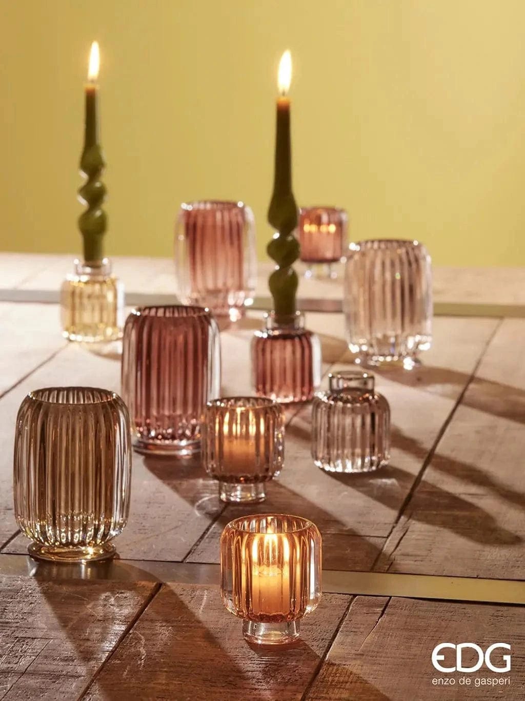 Italiving Kerzenglas 3er-Set Kerzengläser für Kerzen und Teelichter in 2 Farbkombinationen