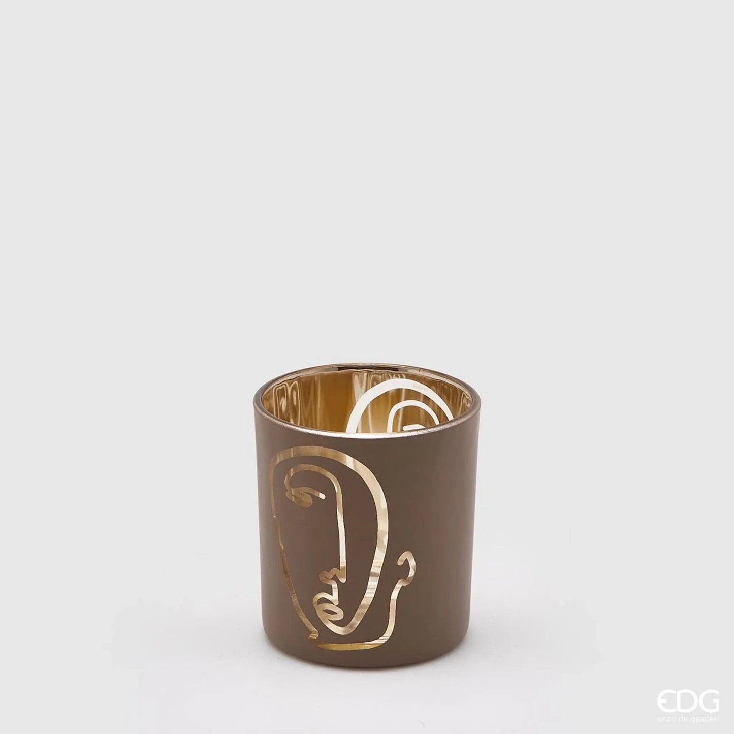 Italiving Kerzenglas Dekoratives Kerzenglas für Teelichter- mit Gesicht Höhe 8cm Ø 7 cm