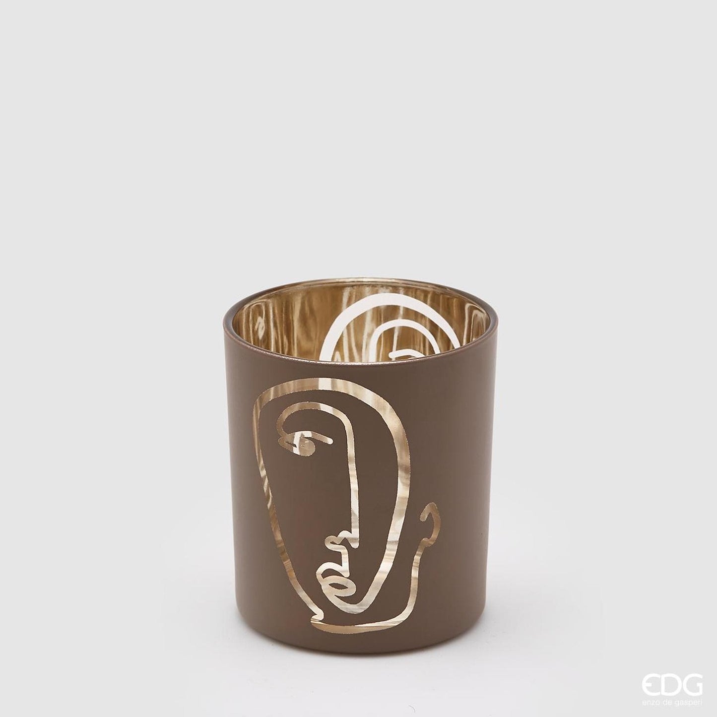 Italiving Kerzenglas Kerzenglas für Teelichter mit Gesicht - Höhe 10 cm Ø 9 cm