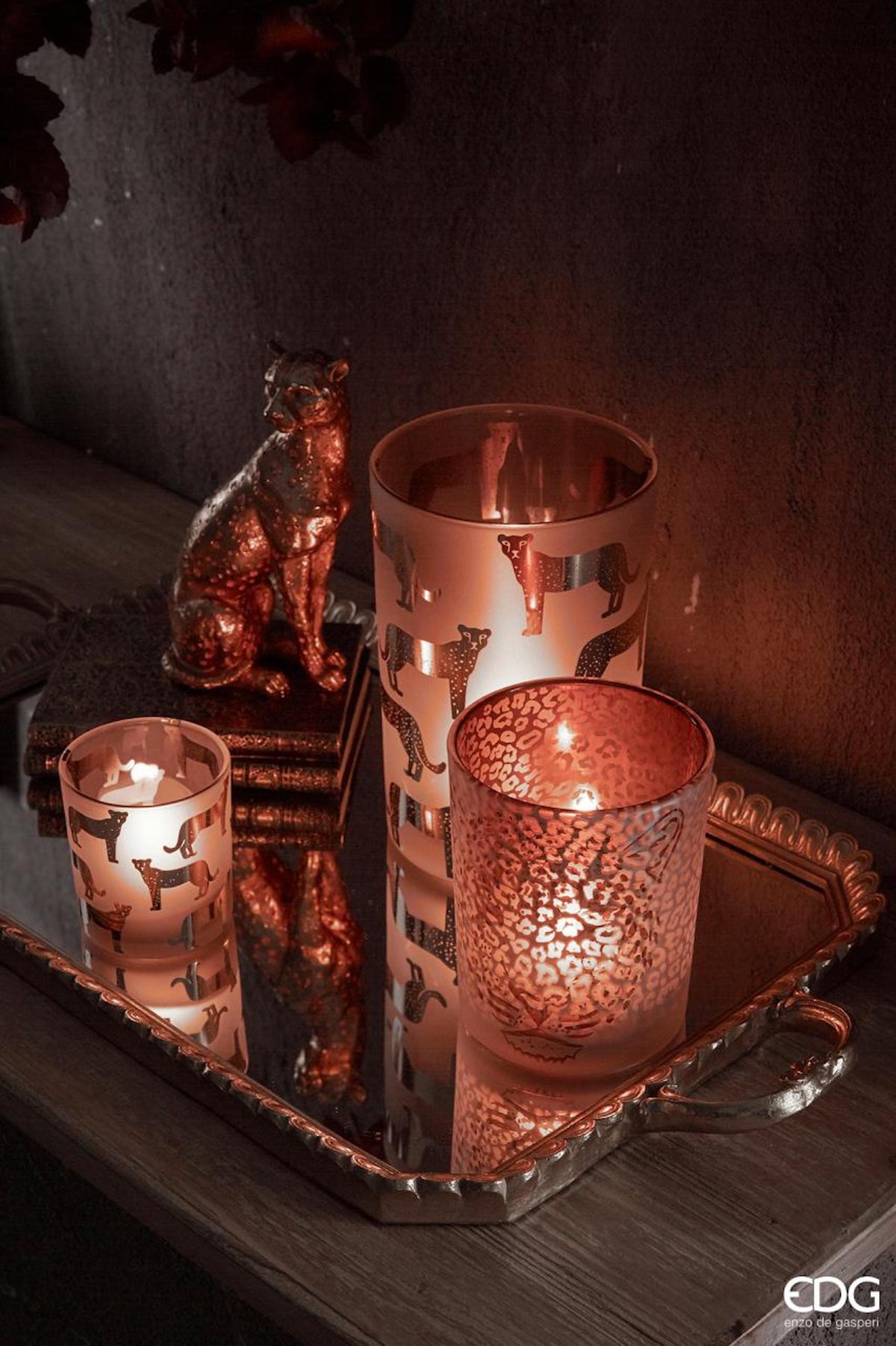 kerzenglas mit tier motiv