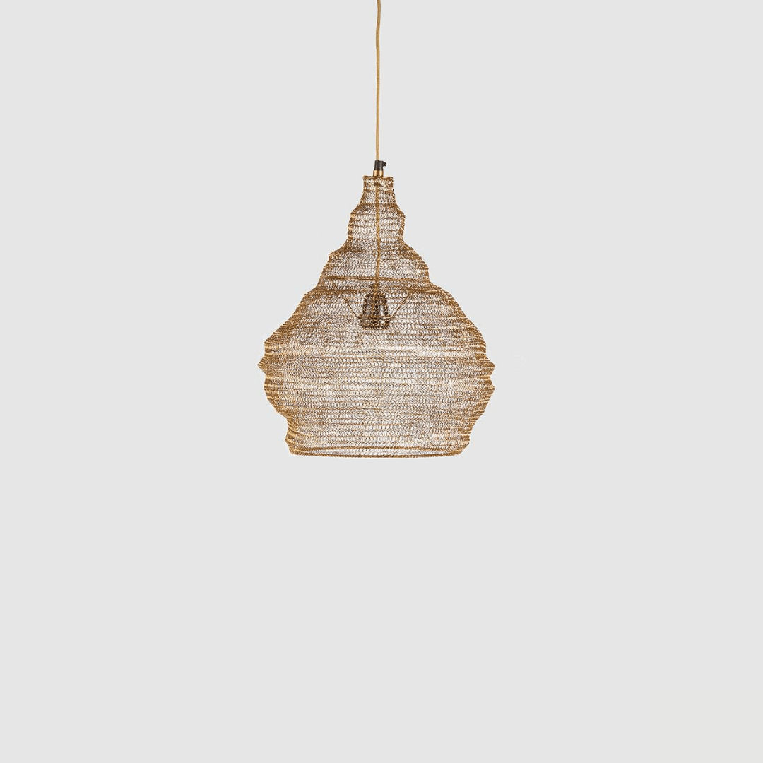 Italiving Lampe Orientalische Deckenleuchte aus Messing für LED-Lampe - H 43 cm Ø 35 cm