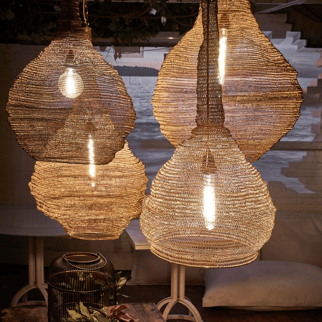 italiving Lampe Orientalische Deckenleuchte aus Messing für LED-Lampe - H 70 cm Ø 35 cm