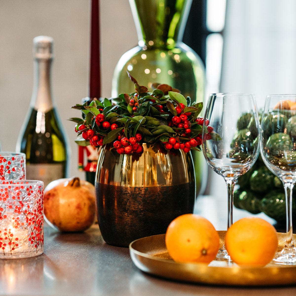 Italiving Metallvase Metall - Übertopf in Erdtönen mit breitem Goldrand Höhe 16 cm Ø 16 cm