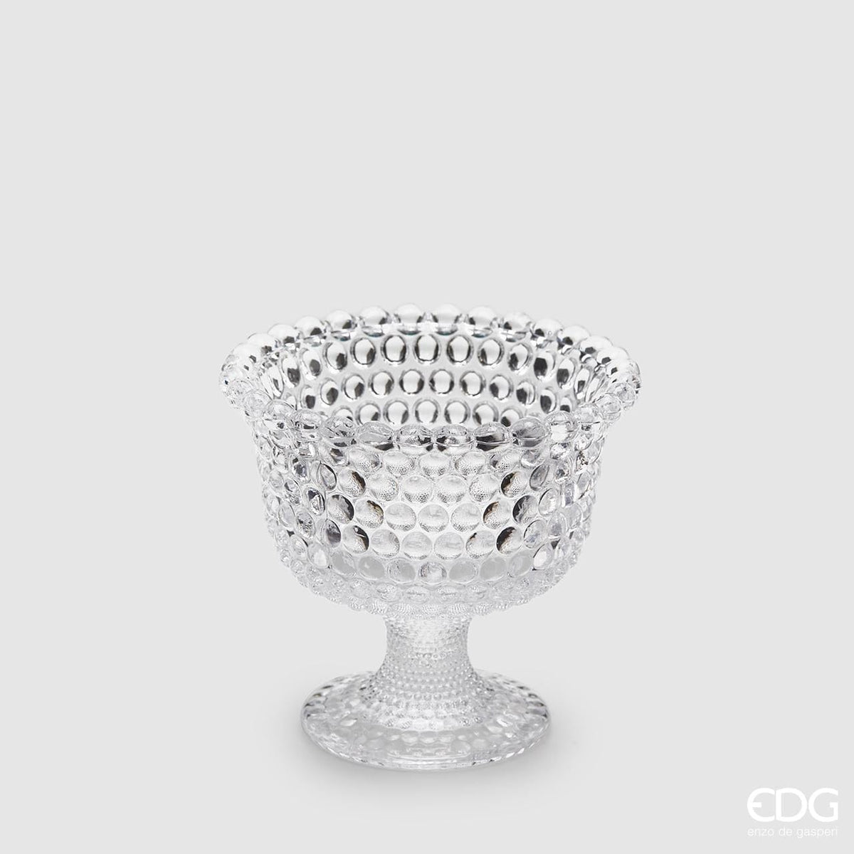 Italiving Schale Dessertschale mit Fuss aus Kristallglas - Höhe 12 cm Ø 13 cm