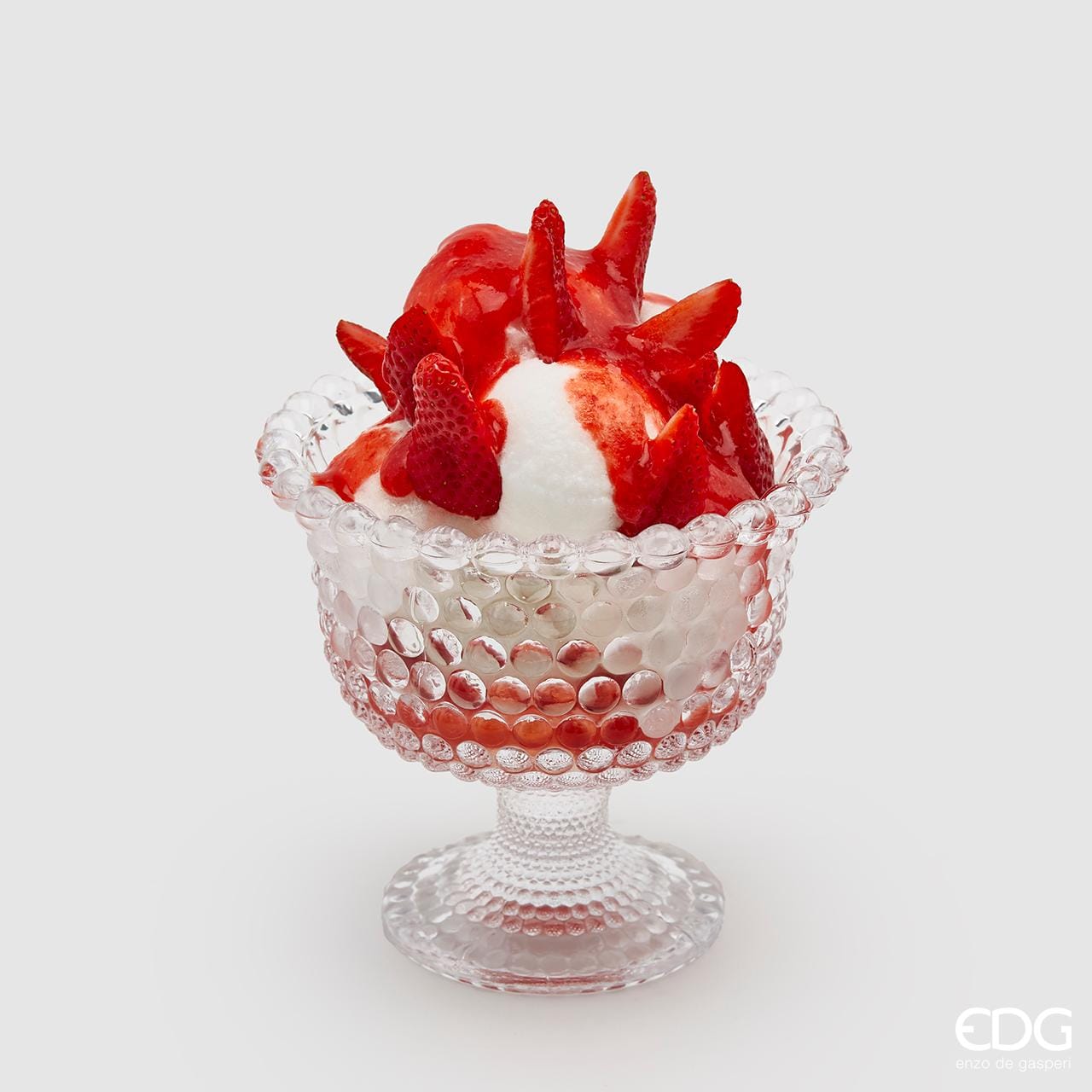 Dessertschale mit Fuß - Eisschale aus Kristallglas Höhe 12 cm Ø 13 cm