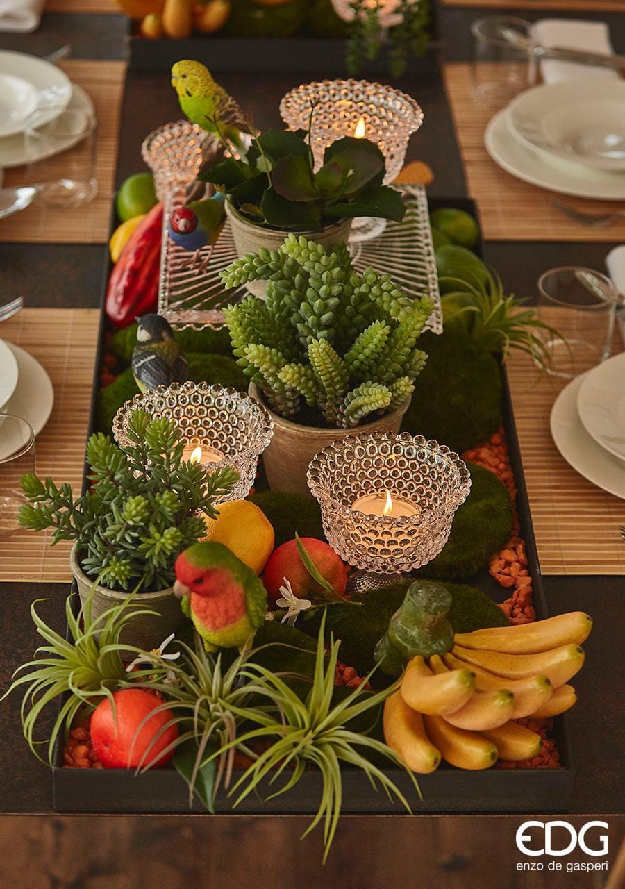 Italiving Schale Dessertschale mit Fuss aus Kristallglas - Höhe 12 cm Ø 13 cm