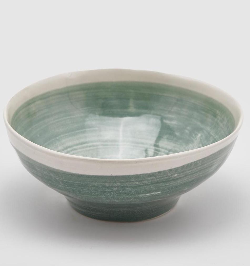 Italiving Schüssel Schüssel  handbemalt - Keramik in Naturfarben lackiert Tiefe 7 cm Ø 17 cm