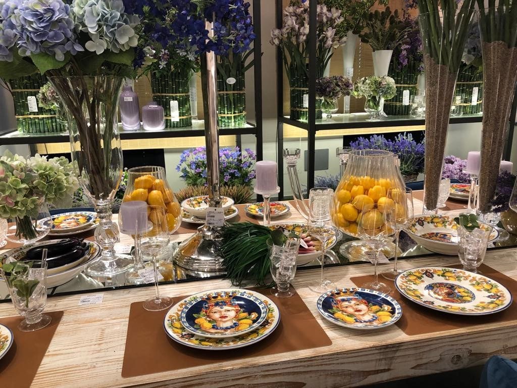 Italiving Schüssel Schüssel mit buntem Motiv aus Sizilien - Keramik Tiefe 7 cm Ø 31,5 cm