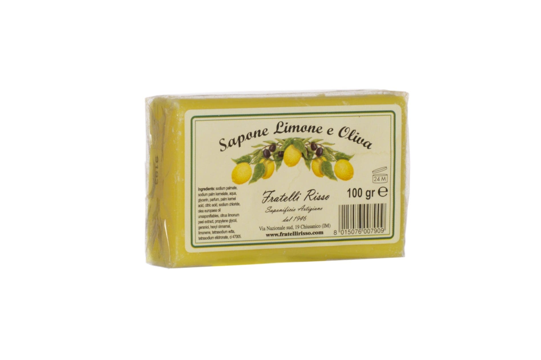 italiving Seife aus Olivenöl und anderen Pfalnzenölen mit Zitrone - 100gr