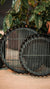 Italiving Tablett Serviertablett aus Bambus Ø 56 cm schwarz mit dekorativem Rand