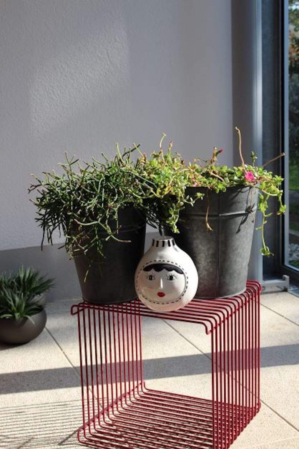 Italiving Übertöpfe Pflanzkübel - Metall grau Höhe 27 cm frostsicherer Eimer für Deko