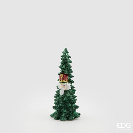 Italiving Weihnachtskerze Tannenbaumkerze mit Weihnachtssoldaten H 21 cm