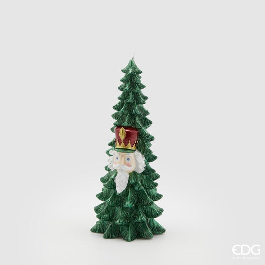 Italiving Weihnachtskerze Tannenbaumkerze mit Weihnachtssoldaten H 26 cm