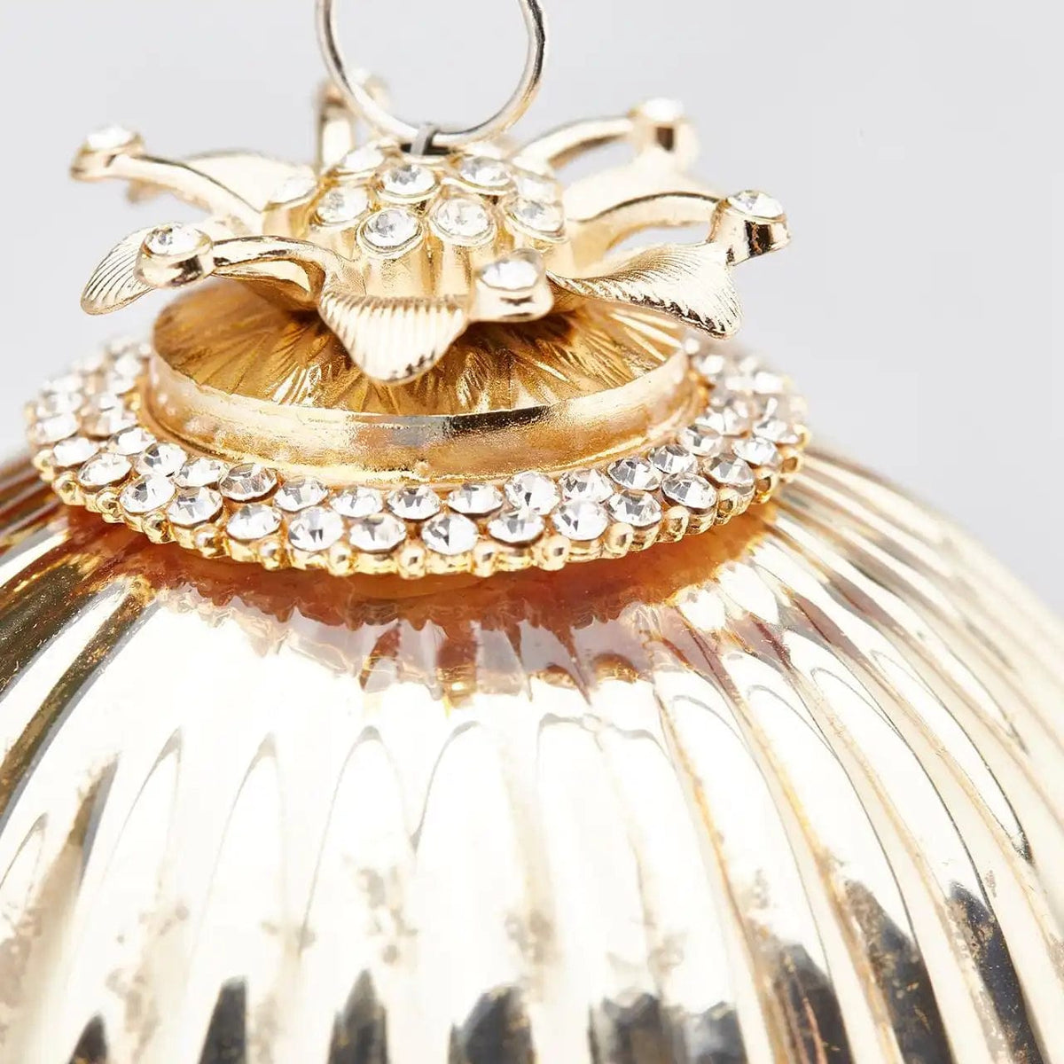 Italiving Weihnachtskugeln Dekorative Weihnachtskugel Glas mit Krone in Gold und Rot Ø 10 cm